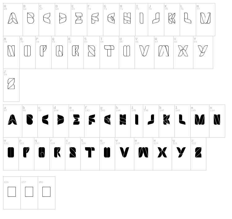 Swimmer Browser font map